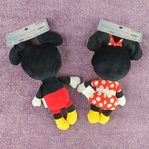 Disney Cat Toys!  Mickey & Minnie Mouse Together In A Set - Picture 2 of 10